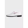 Men's white leather loafers