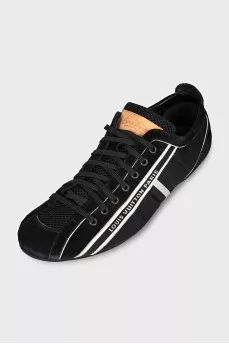 Men's suede and textile sneakers