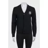 Black cardigan with a patch