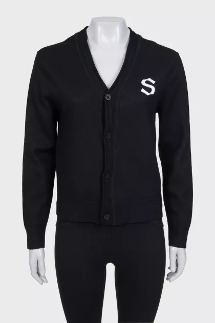 Black cardigan with a patch
