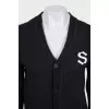 Black cardigan with a patch