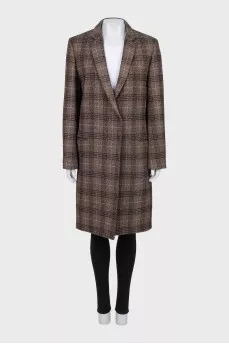 Checkered button-down coat