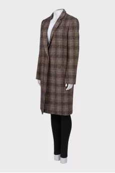 Checkered button-down coat