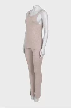 A fitted suit made of wool and silk