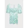 Printed draped mini dress