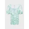 Printed draped mini dress