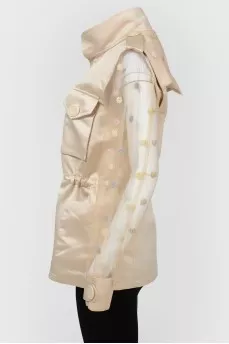 Turtleneck jacket with flowers
