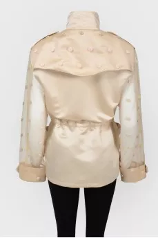 Turtleneck jacket with flowers
