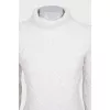 Knitted white sweater with a pattern