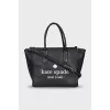 Black tote with branded inscription