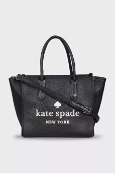 Black tote with branded inscription