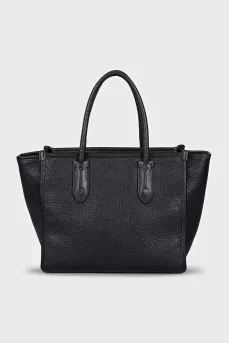 Black tote with branded inscription