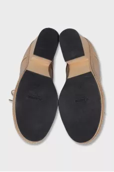 Leather shoes with wooden heels
