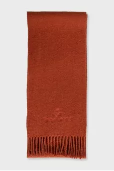 Men's wool scarf with fringe
