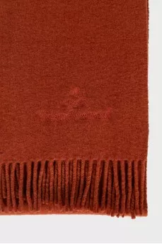 Men's wool scarf with fringe