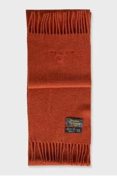 Men's wool scarf with fringe