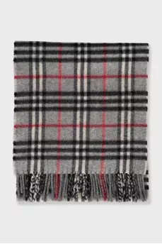 Men's cashmere scarf with fringe