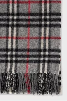 Men's cashmere scarf with fringe