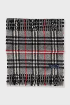 Men's cashmere scarf with fringe