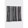Men's striped scarf with fringe