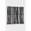 Men's striped scarf with fringe