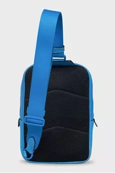 Canvas and leather backpack with a patch pocket