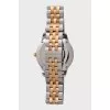 Men's silver watch with gold accents