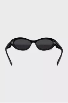 Black oval sunglasses with logo