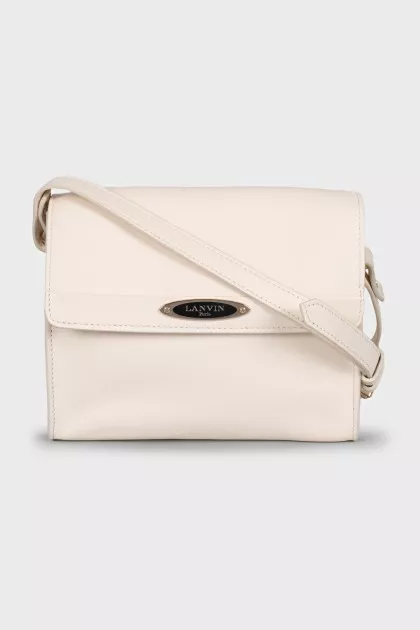 White leather crossbody bag