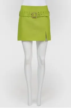Vintage mini-skirt with a section with a cut