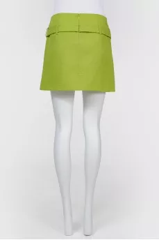 Vintage mini-skirt with a section with a cut