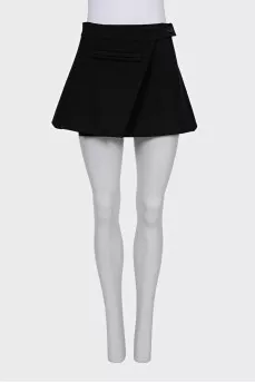 Wrap mini skirt with buttons