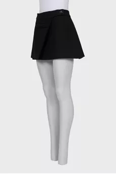 Wrap mini skirt with buttons
