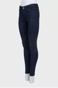Dark blue skinny fit jeans with pockets