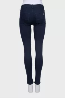 Dark blue skinny fit jeans with pockets