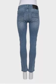 Blue skinny fit jeans with a star print