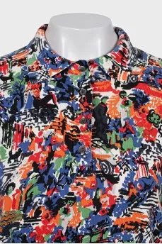Fitted jumper with abstract print