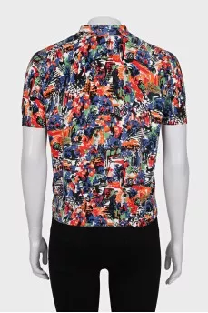 Fitted jumper with abstract print