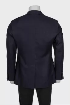 Men's dark blue fitted jacket