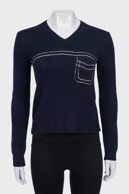 Blue cashmere pullover