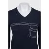 Blue cashmere pullover