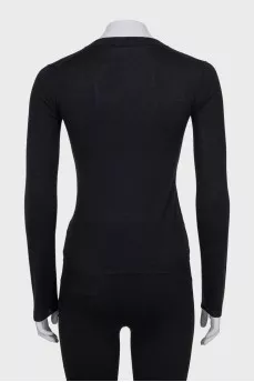 Black cashmere and silk cardigan