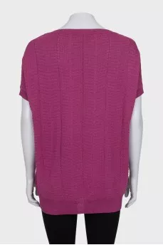 Loose-fitting pink jumper
