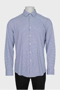 Men's blue print shirt with tag