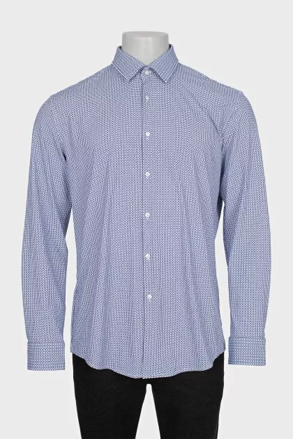 Men's blue print shirt with tag