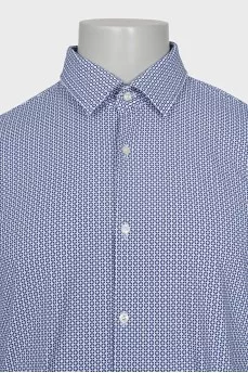 Men's blue print shirt with tag