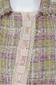 Vintage long cardigan with lace