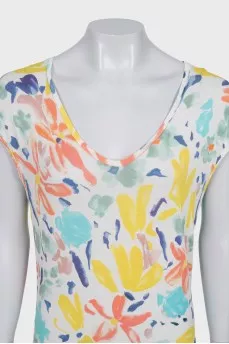 A-line print dress with no fastening
