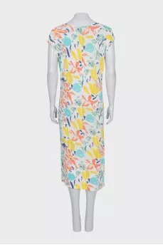 A-line print dress with no fastening