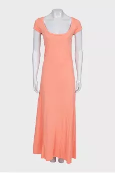 Orange short sleeve maxi dress